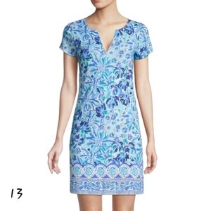 NWOT Lilly Pulitzer UPF 50+ Sophiletta Dress Blue High Maintenance Size M Defect